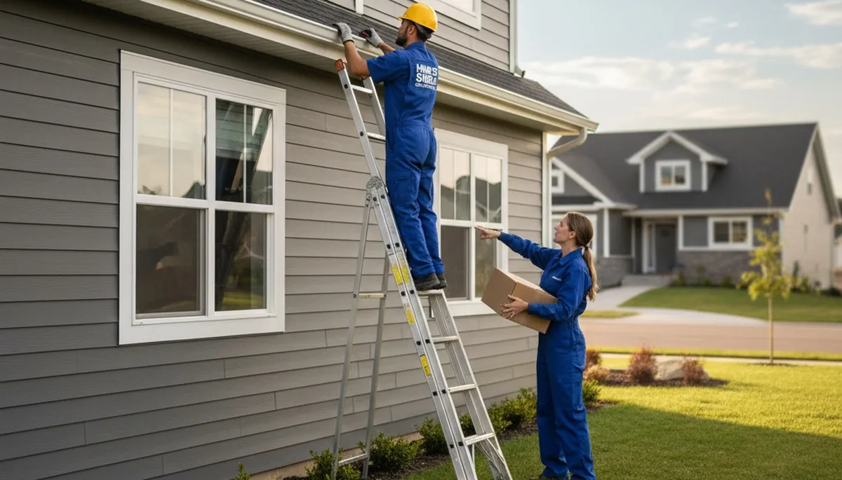 Vinyl siding repair on Greensboro NC home by Next Level Exteriors after storm damage