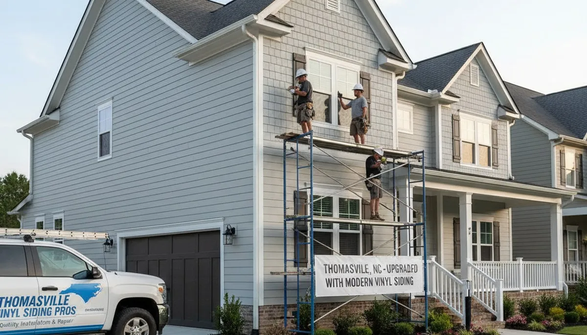 Professional vinyl siding installation on home exterior in Greensboro, NC
